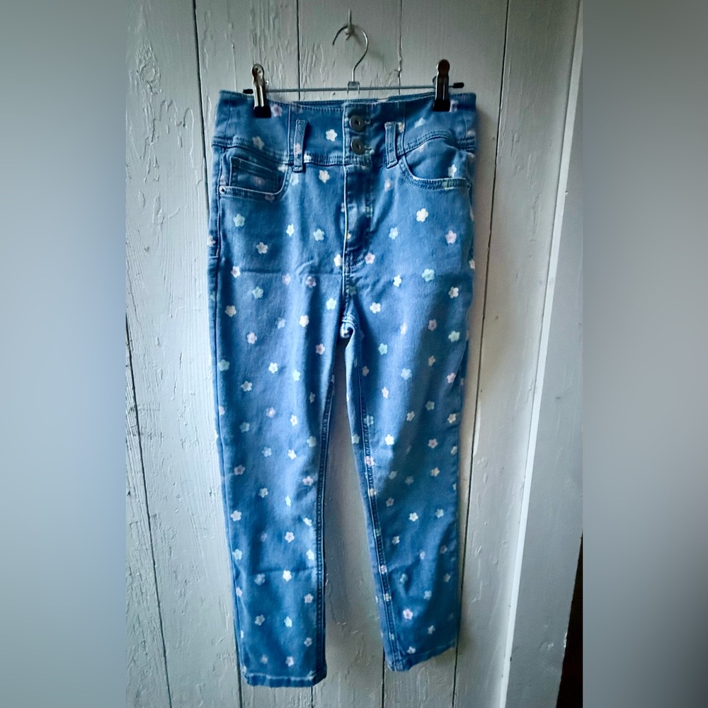 No Boundaries Multicolored Daisy Juniors Size 7 Blue Jeans